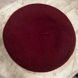 Burgundy 100% wool beret